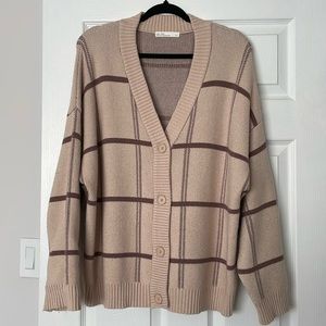 OAK + FORT Oversized Plaid Cardigan